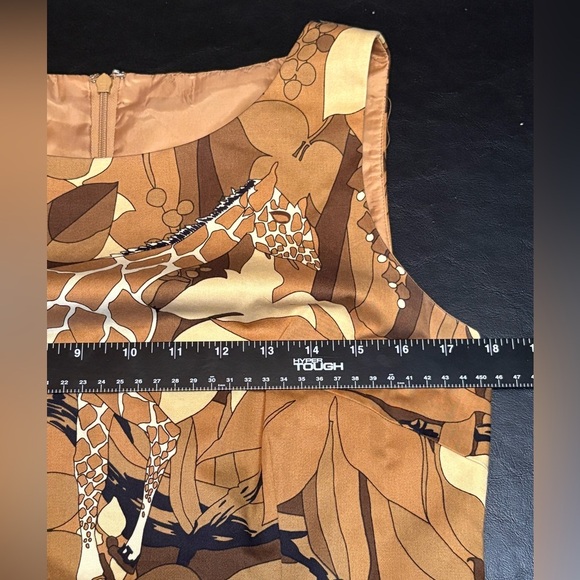 Talbots Cream and Brown Midi Dress with Timeless Elegance - Picture 9 of 11